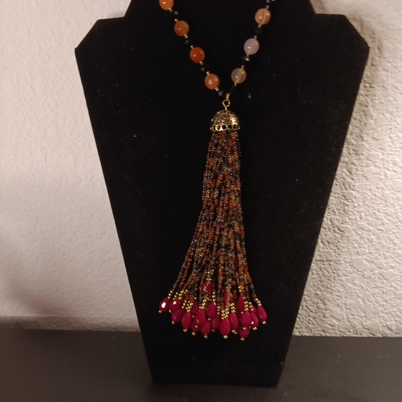 GORGEOUS NEW Linea by Louis Dell'Olio Beaded 23" Tassel Grande Necklace. - Picture 5 of 6